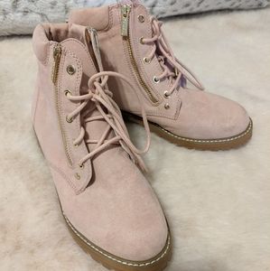 Guess pink timberland style boots size 8